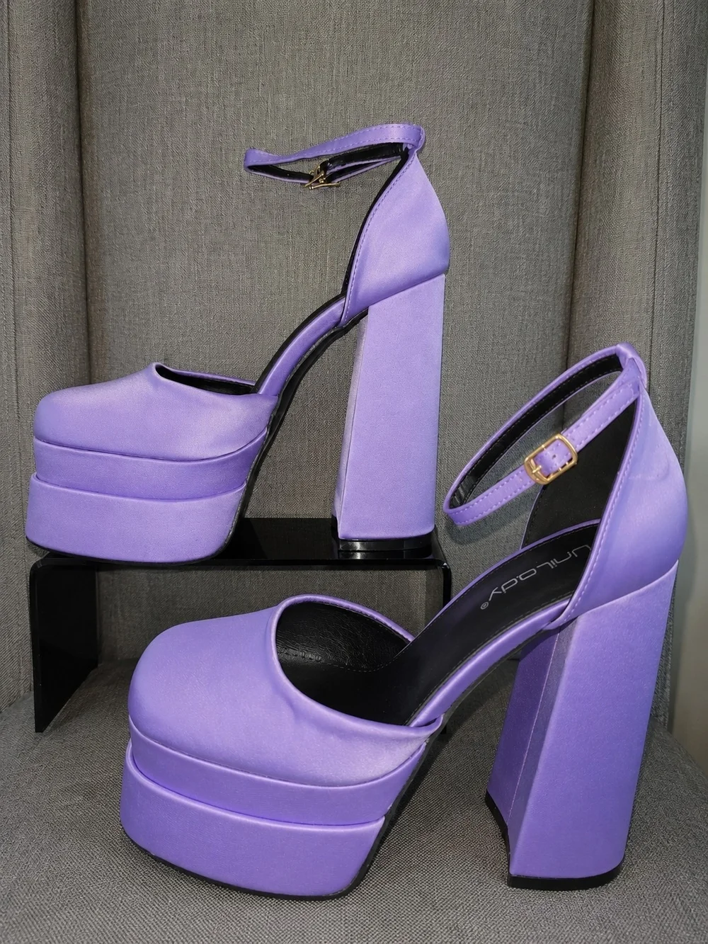 Unilady “Ava” Lilac Platform Mary Jane Chunky Heels – Size 6.5 – New in Box